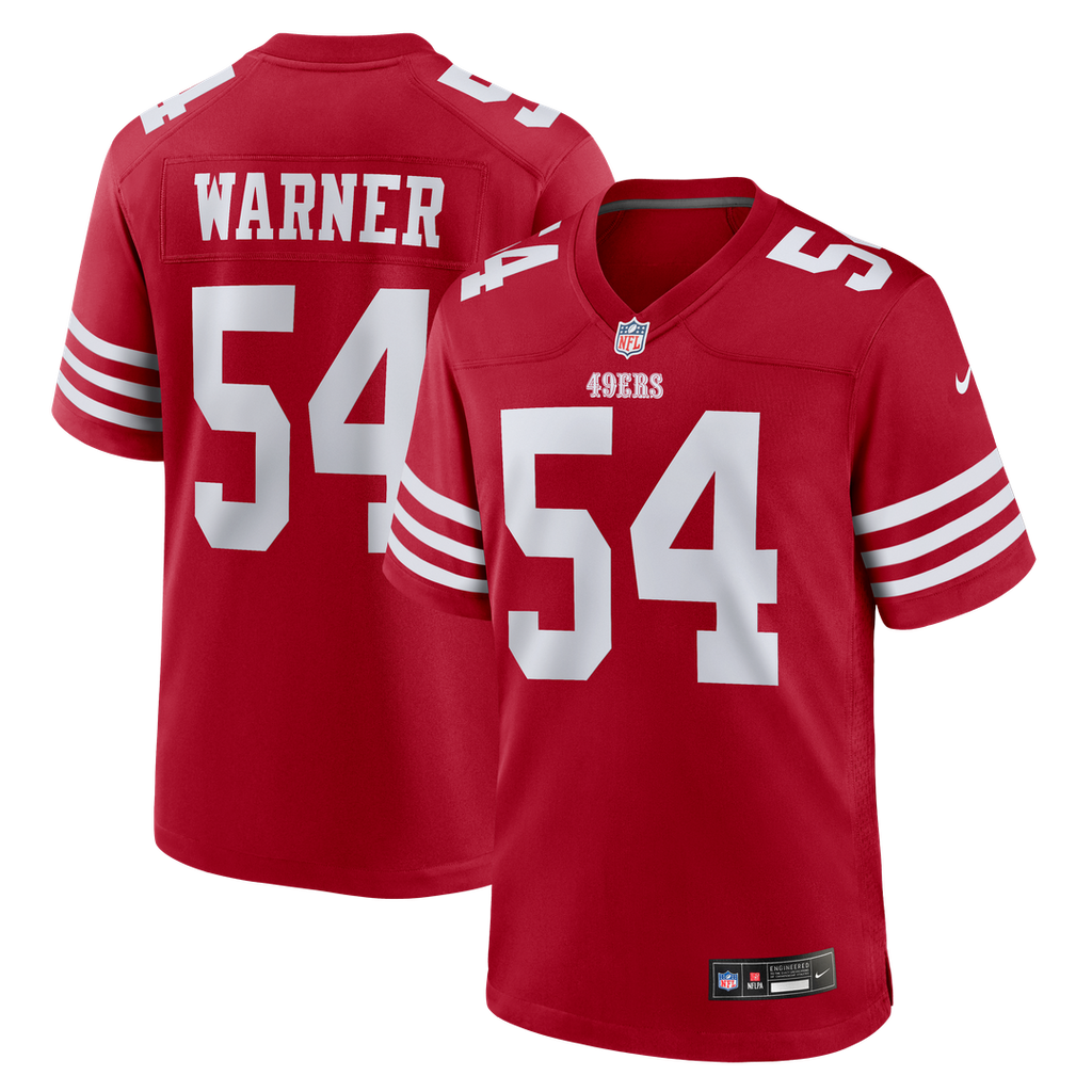 Men's Nike San Francisco 49ers Fred Warner White Team Game Player NFL Jersey