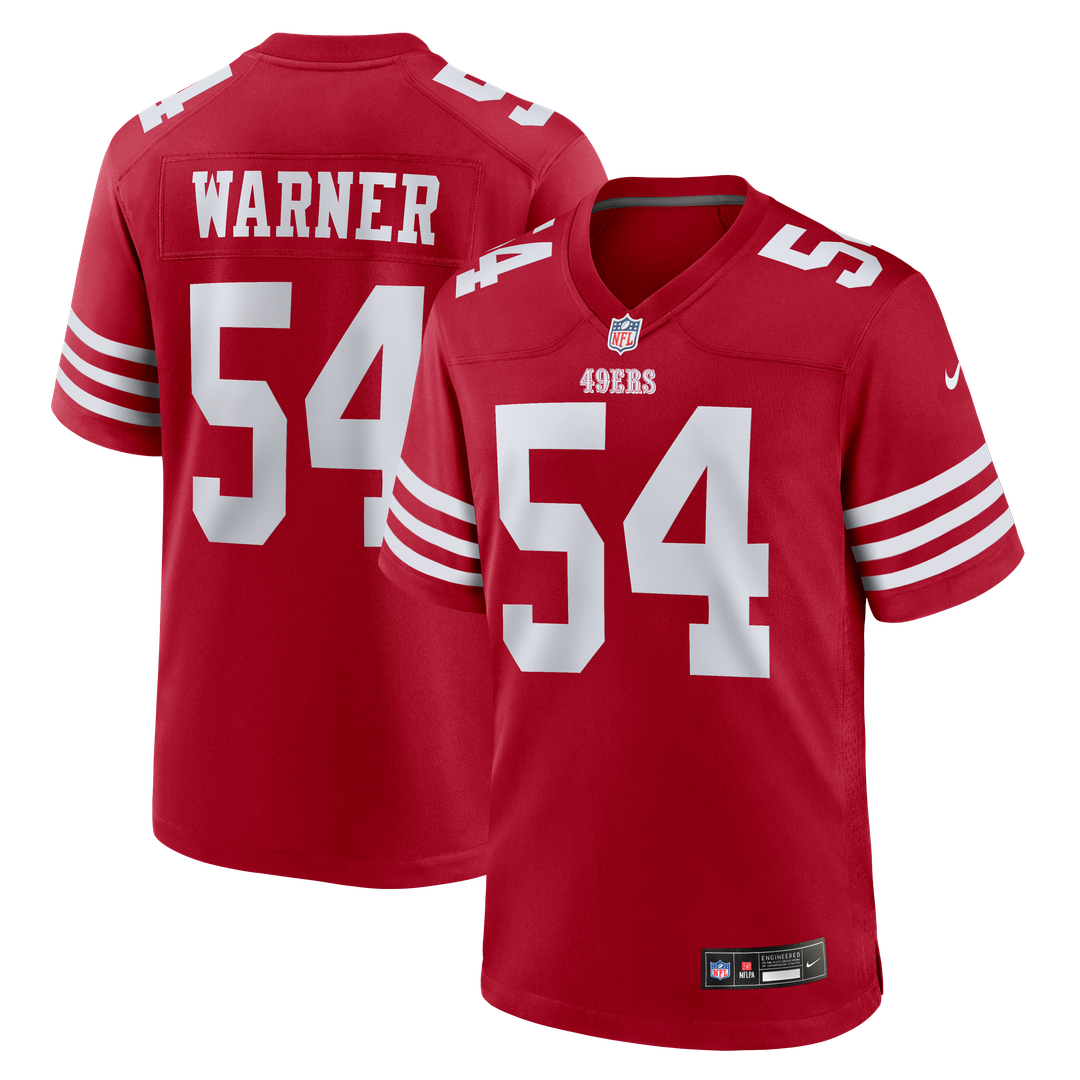 Men's Nike San Francisco 49ers Fred Warner White Team Game Player NFL Jersey