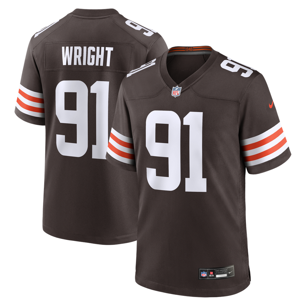 Men's Nike Cleveland Browns Alex Wright Brown Team Game NFL Jersey