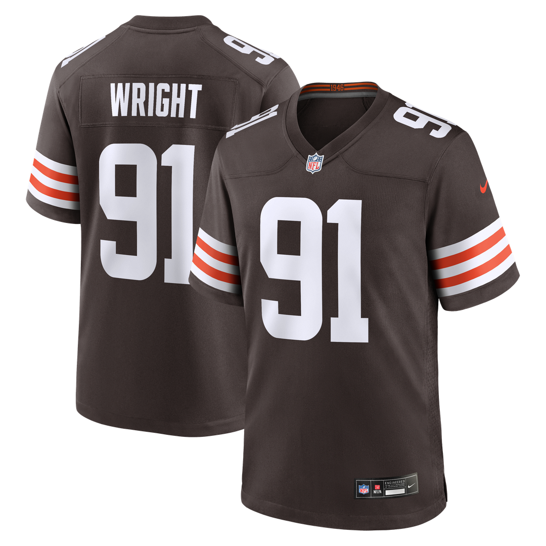 Men's Nike Cleveland Browns Alex Wright Brown Team Game NFL Jersey