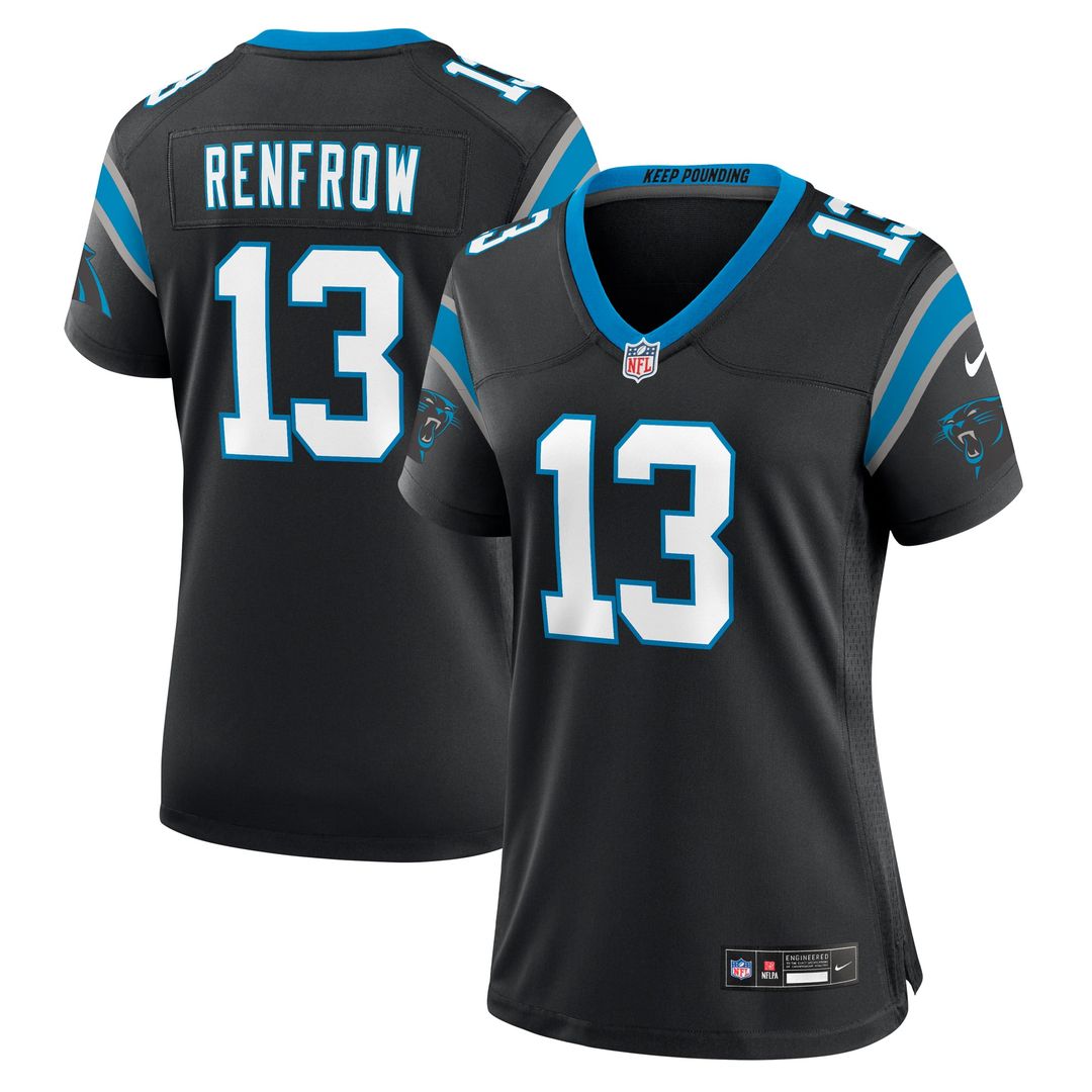 Women's Nike Carolina Panthers Hunter Renfrow Black Team Game NFL Jersey