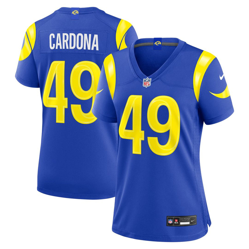 Women's Nike Los Angeles Rams Joe Cardona Royal Team Game NFL Jersey