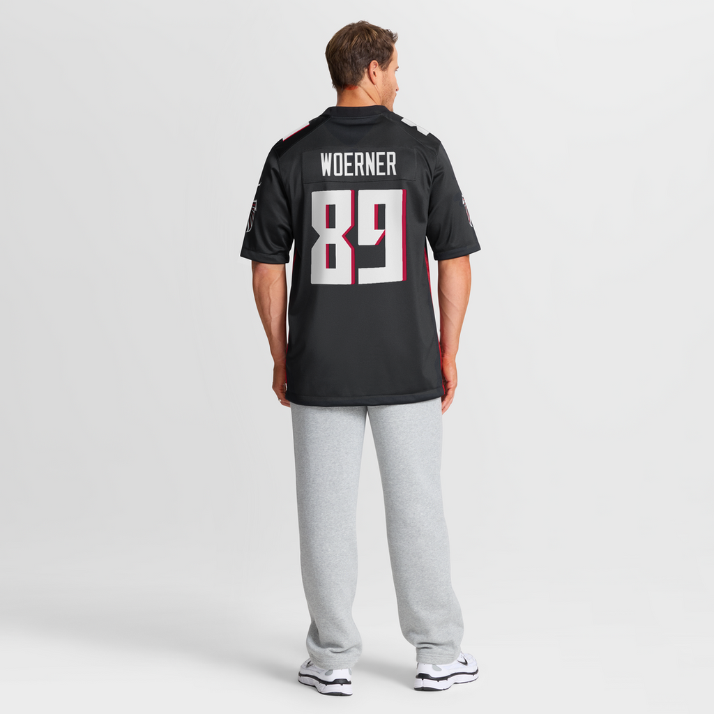 Men's Nike Atlanta Falcons Charlie Woerner Black Game NFL Jersey