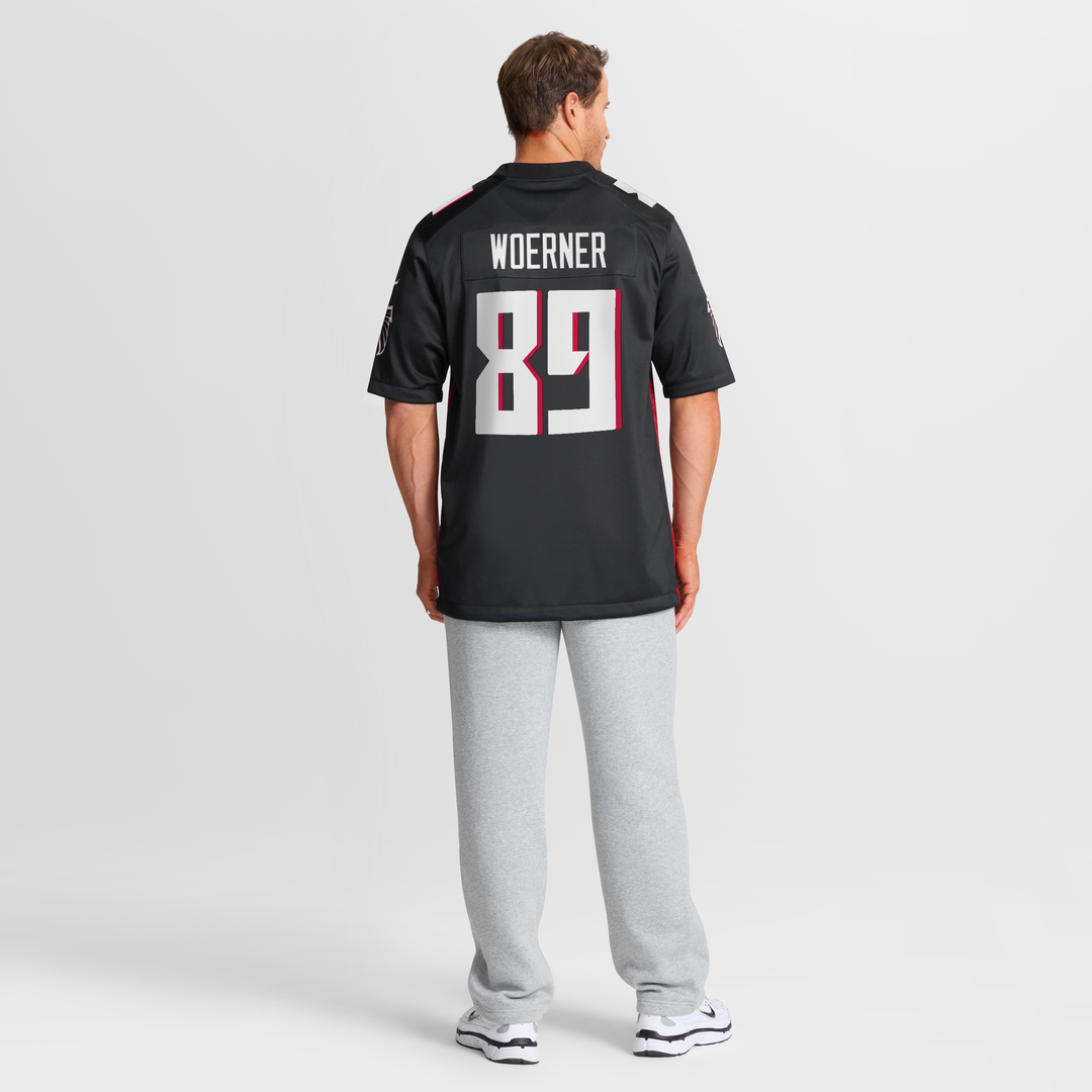 Men's Nike Atlanta Falcons Charlie Woerner Black Game NFL Jersey