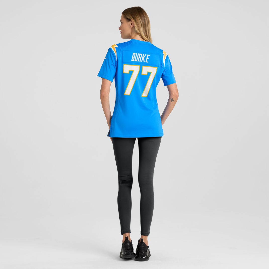 Women's Nike Los Angeles Chargers Travis Burke Powder Blue Team Game NFL Jersey