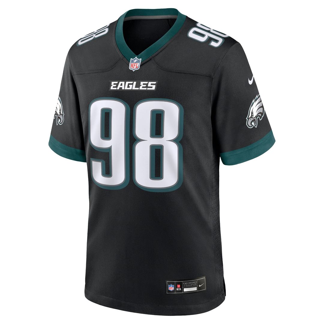 Men's Nike Philadelphia Eagles Jalen Carter Black Alternate Game Player NFL Jersey