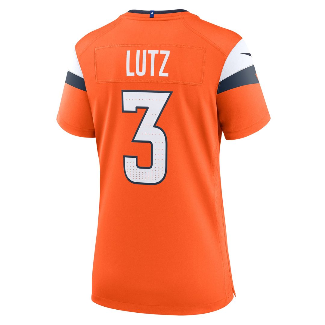 Women's Nike Denver Broncos Wil Lutz Orange Team Game NFL Jersey