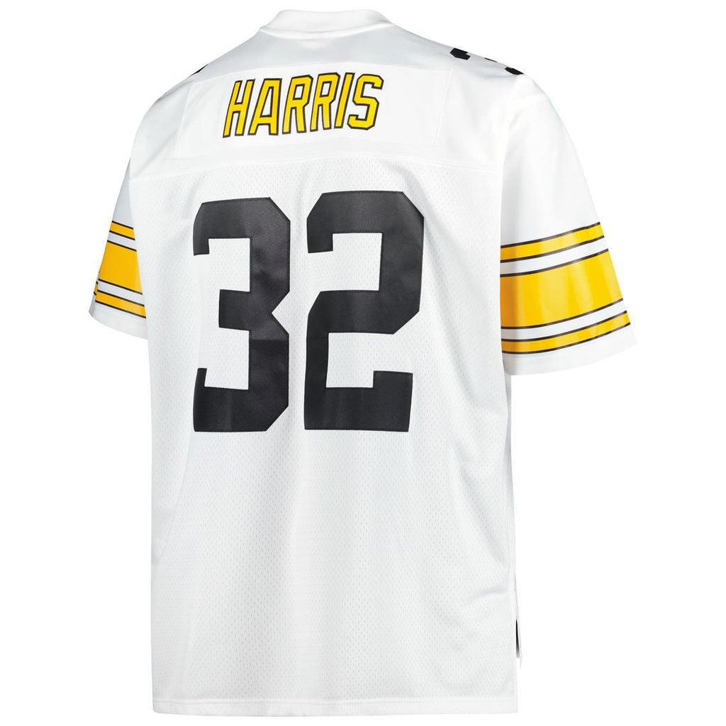 Men's Big & Tall Mitchell & Ness Pittsburgh Steelers Franco Harris White 1976 Retired Player Replica NFL Jersey