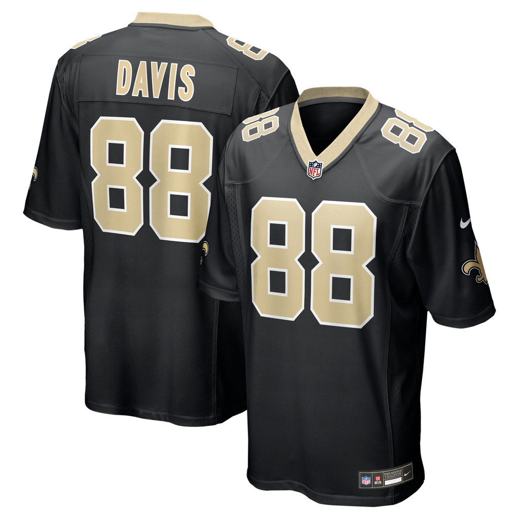 Men's Nike New Orleans Saints Shaquan Davis Black Game NFL Jersey