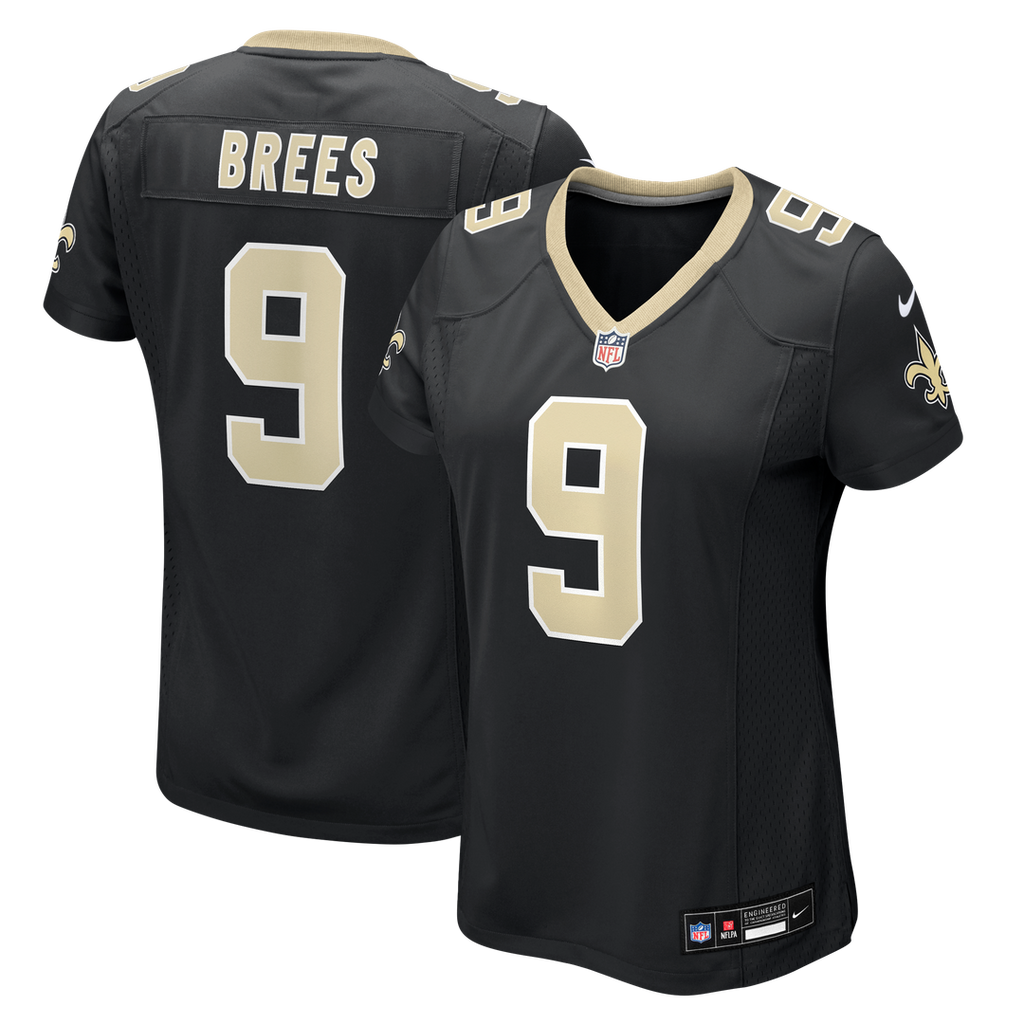 Women's Nike New Orleans Saints Drew Brees Black Team Game NFL Jersey