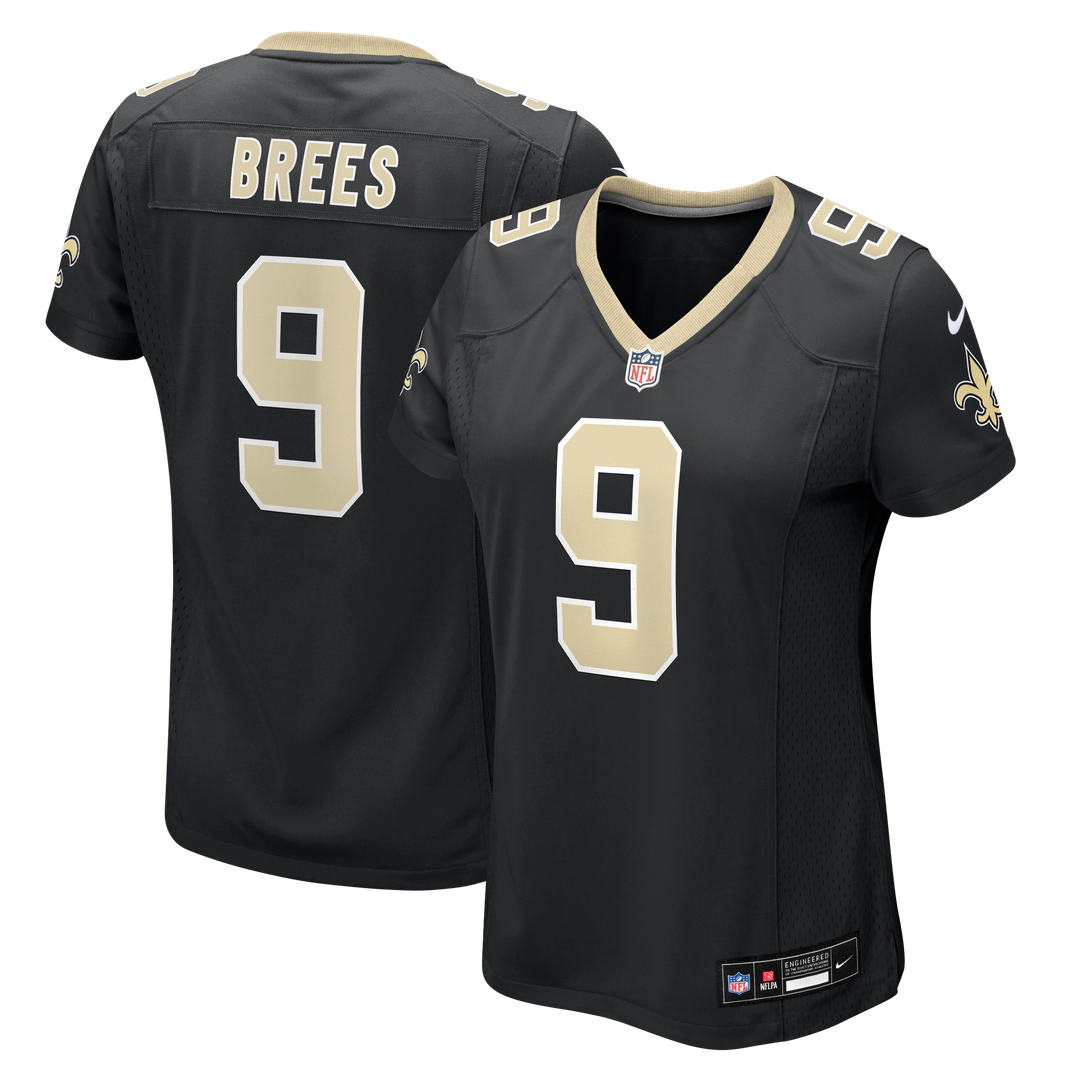 Women's Nike New Orleans Saints Drew Brees Black Team Game NFL Jersey