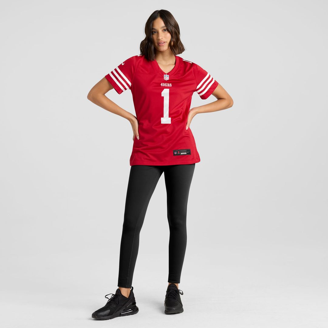 Women's Nike San Francisco 49ers Number 1 Mom Scarlet Game NFL Jersey