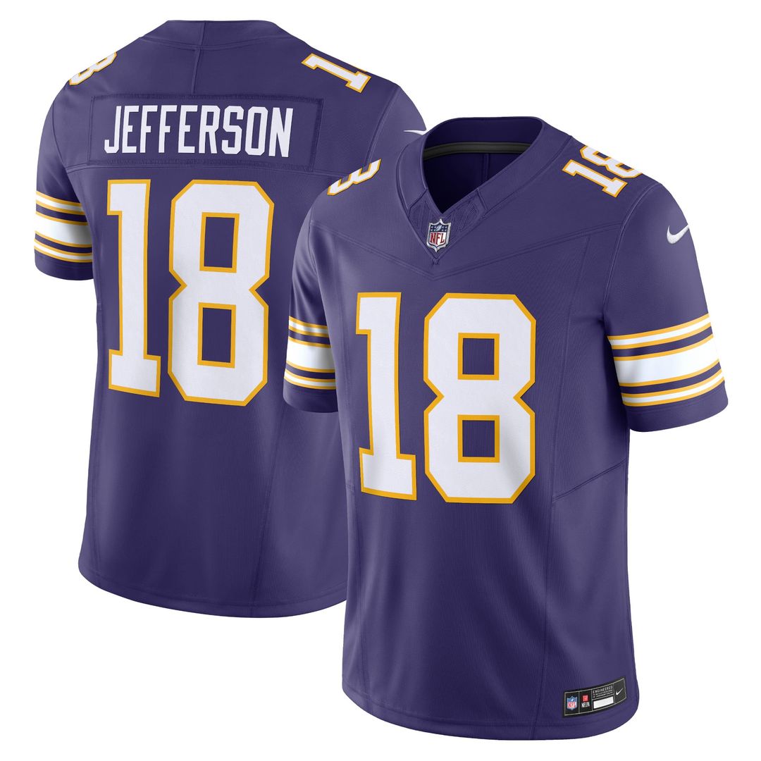 Men's Nike Minnesota Vikings Justin Jefferson Purple Vapor F.U.S.E. Limited NFL Jersey