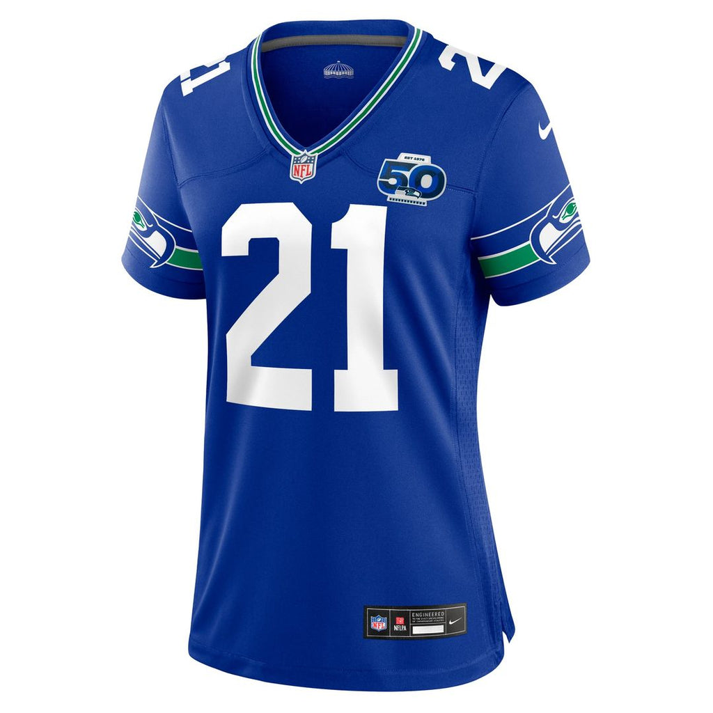 Women's Nike Seattle Seahawks Devon Witherspoon Royal Alternate 50th Season Game NFL Jersey