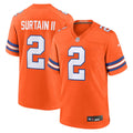 Men's Nike Denver Broncos Patrick Surtain II Orange Mile High Collection 1977 Throwback Player Game NFL Jersey