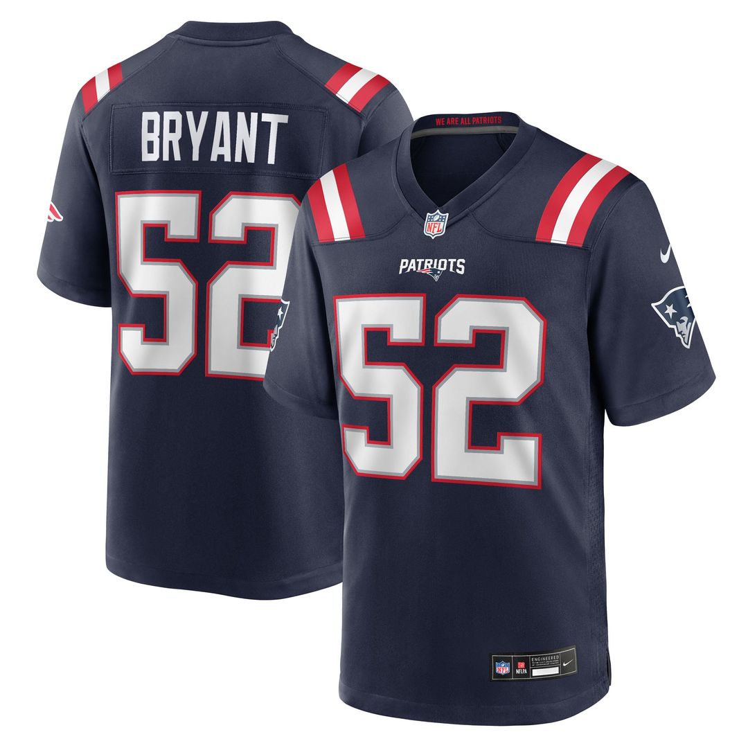 Men's Nike New England Patriots Marcus Bryant Navy Team Game NFL Jersey
