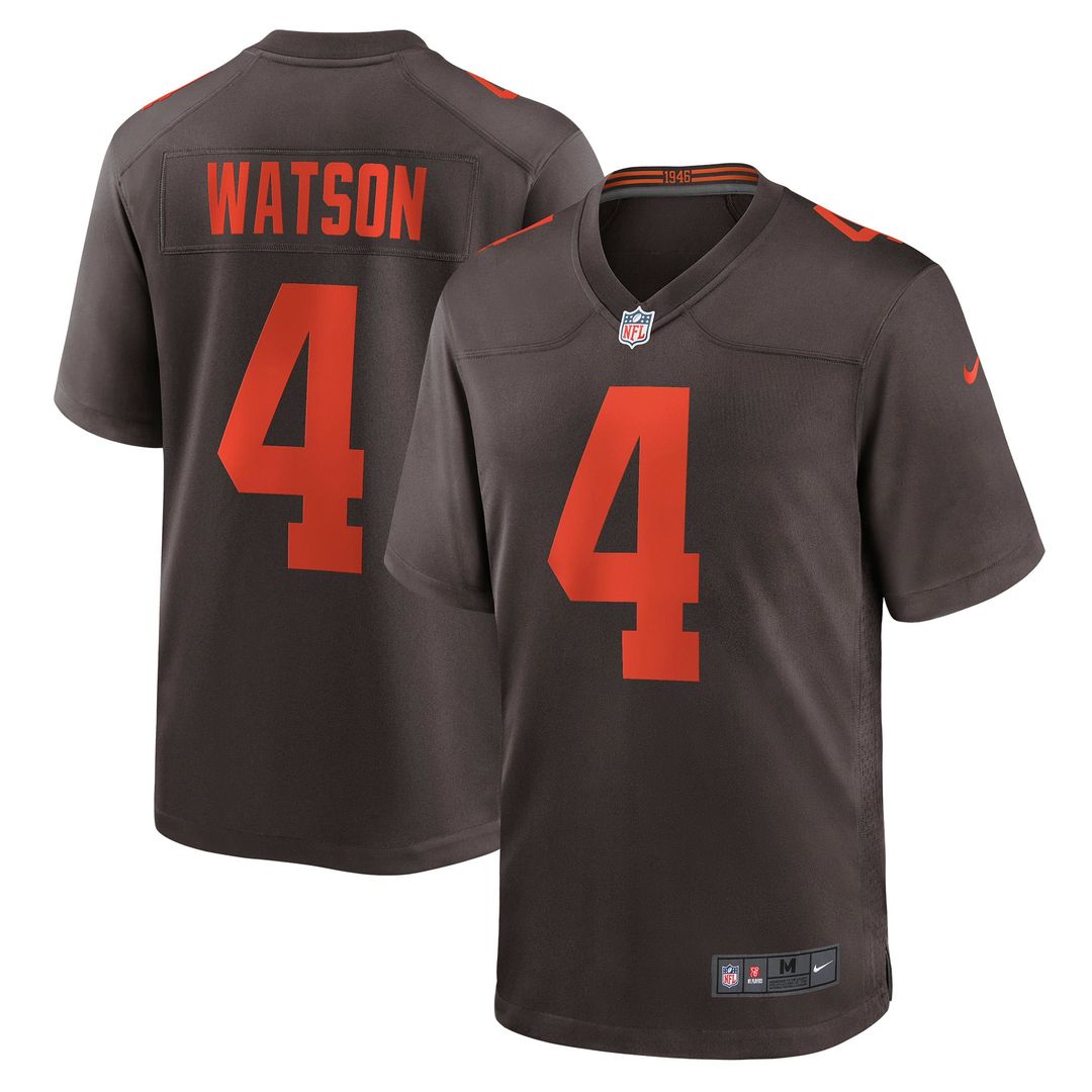 Men's Nike Cleveland Browns Deshaun Watson White Alternate Game NFL Jersey
