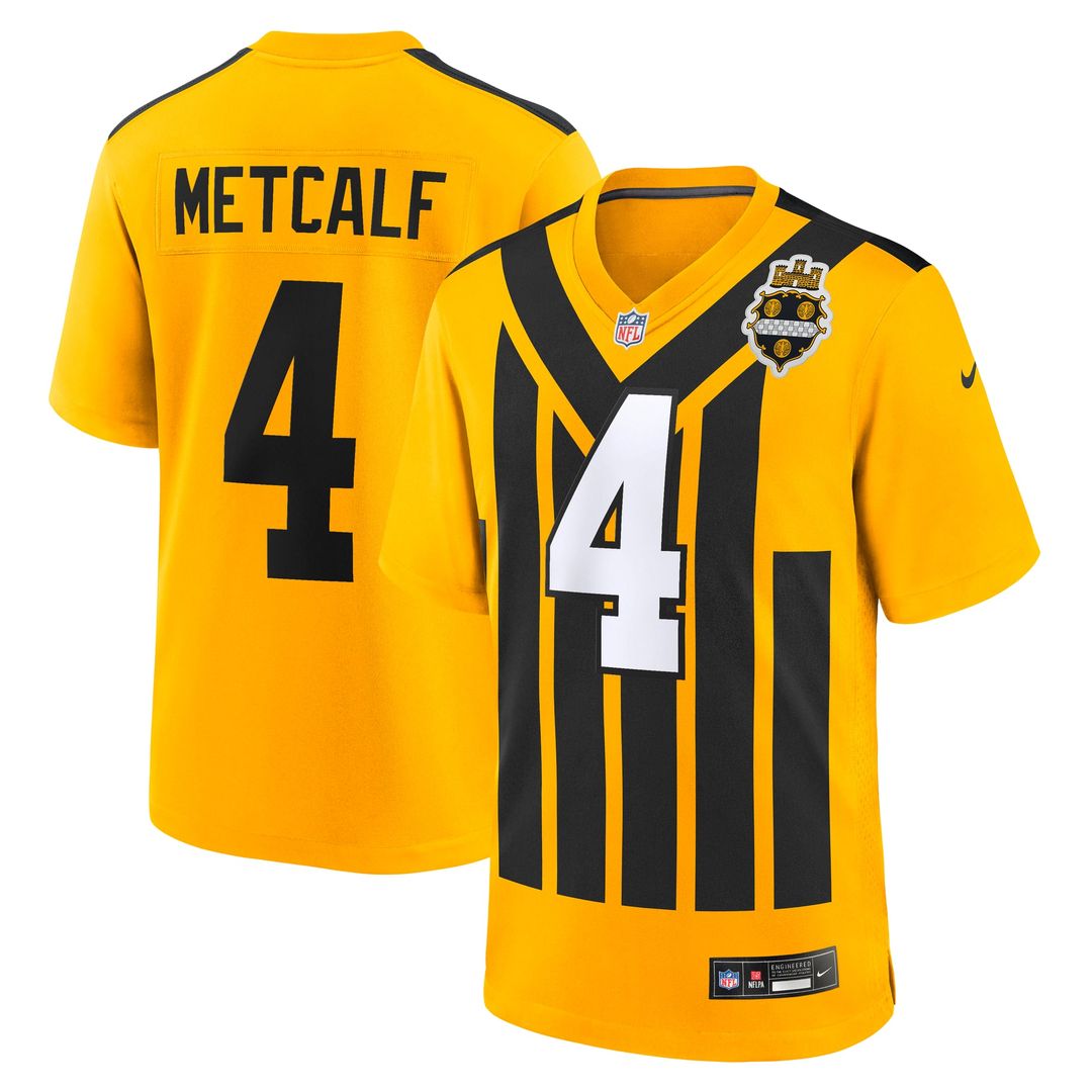 Men's Nike Pittsburgh Steelers DK Metcalf Gold Alternate 1933 Throwback Game NFL Jersey