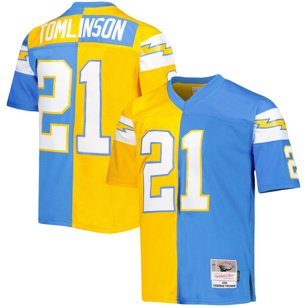 Men's Mitchell & Ness Los Angeles Chargers LaDainian Tomlinson Powder Blue/Gold 2002 Split Legacy Replica NFL Jersey
