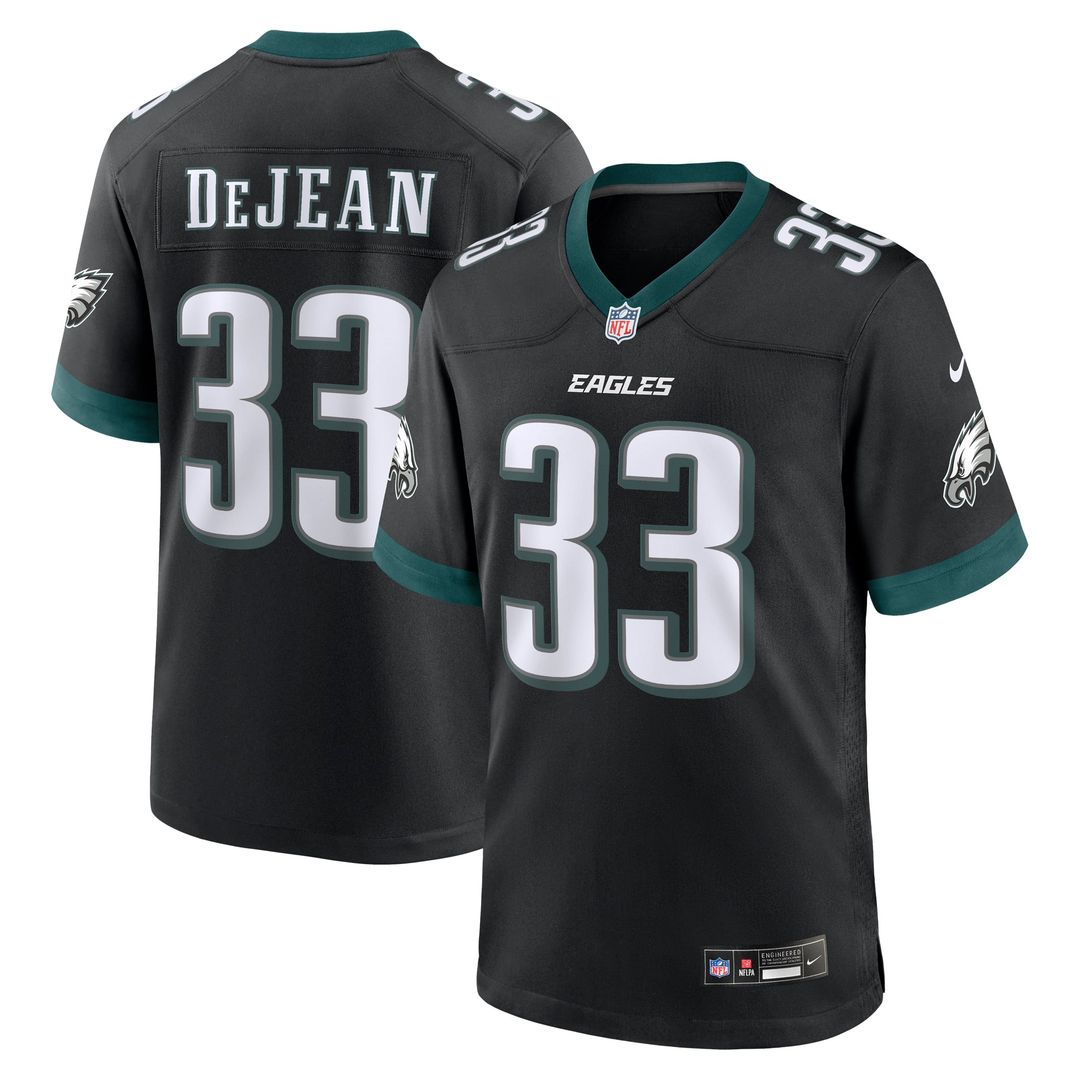 Men's Nike Philadelphia Eagles Cooper DeJean Black Alternate Player Game NFL Jersey