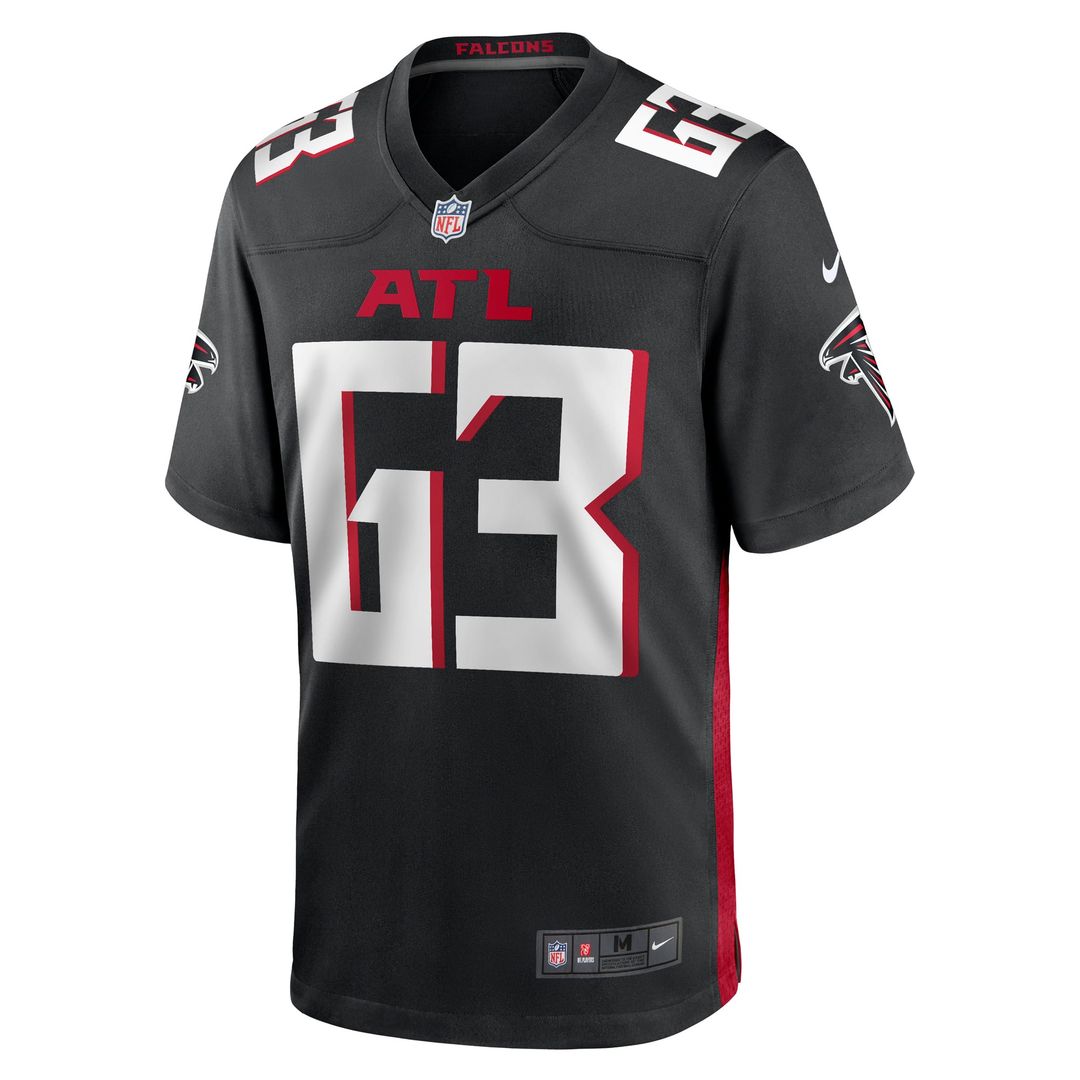 Men's Nike Atlanta Falcons Chris Lindstrom Black Team Game NFL Jersey