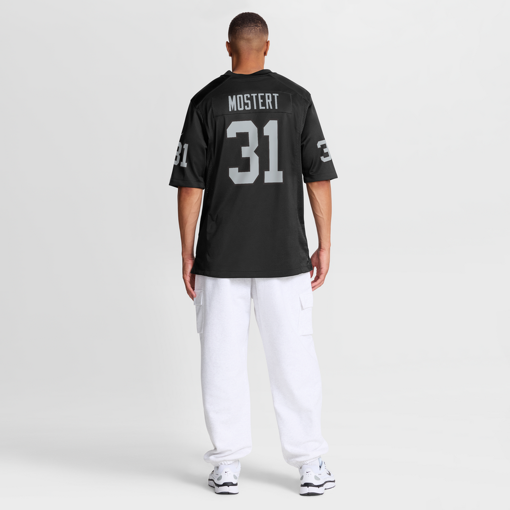 Men's Nike Las Vegas Raiders Raheem Mostert Black Team Game NFL Jersey