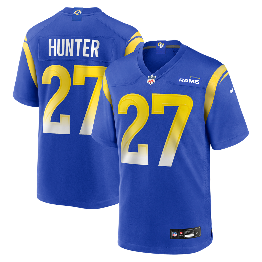 Men's Nike Los Angeles Rams Jarquez Hunter Royal Team Game NFL Jersey