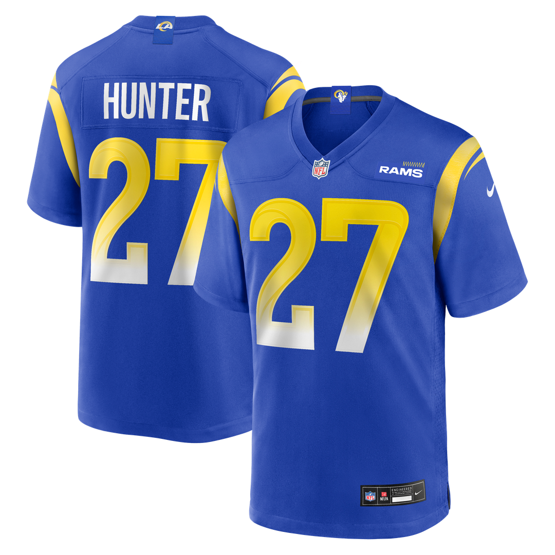 Men's Nike Los Angeles Rams Jarquez Hunter Royal Team Game NFL Jersey