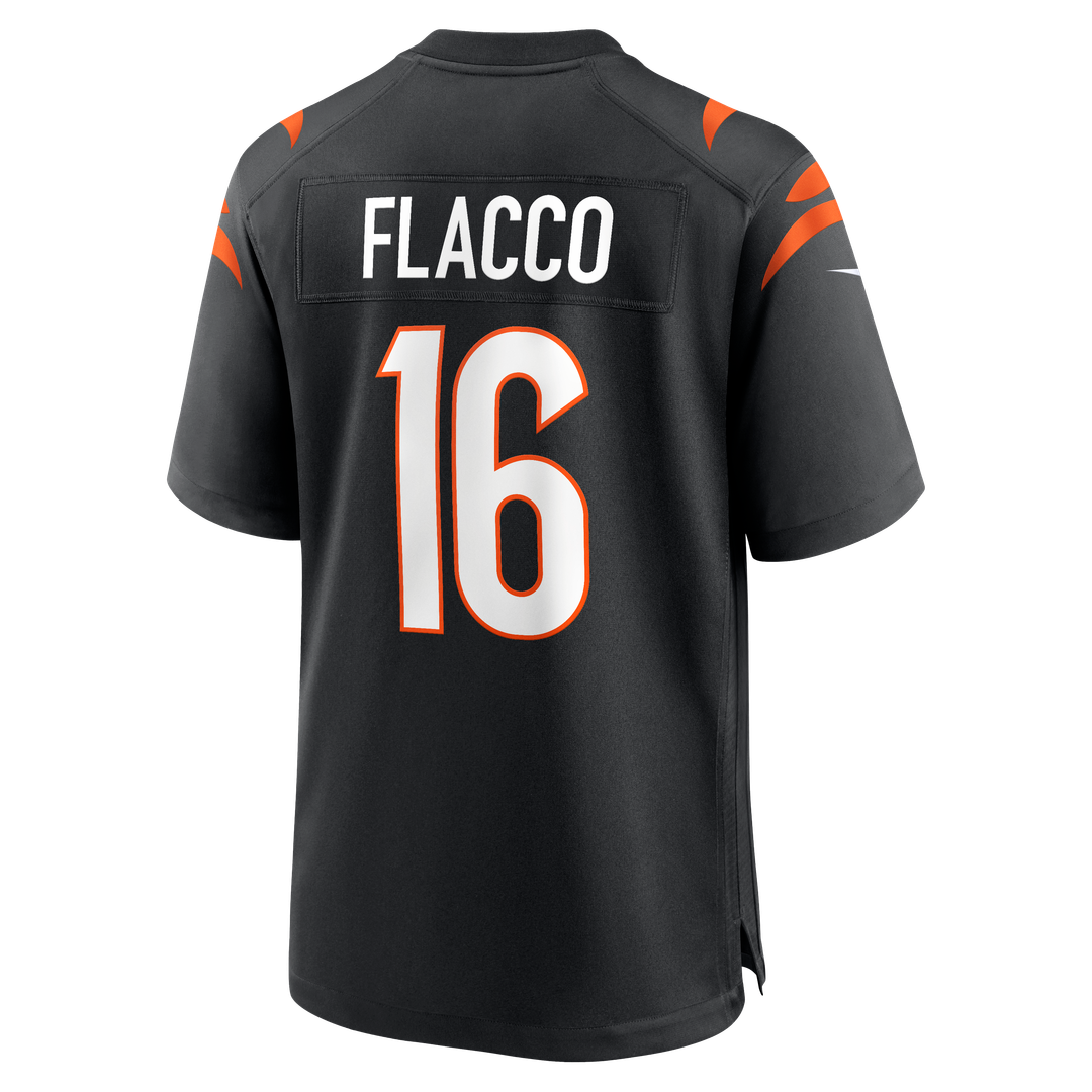Men's Nike Cincinnati Bengals Joe Flacco Black Team Game NFL Jersey