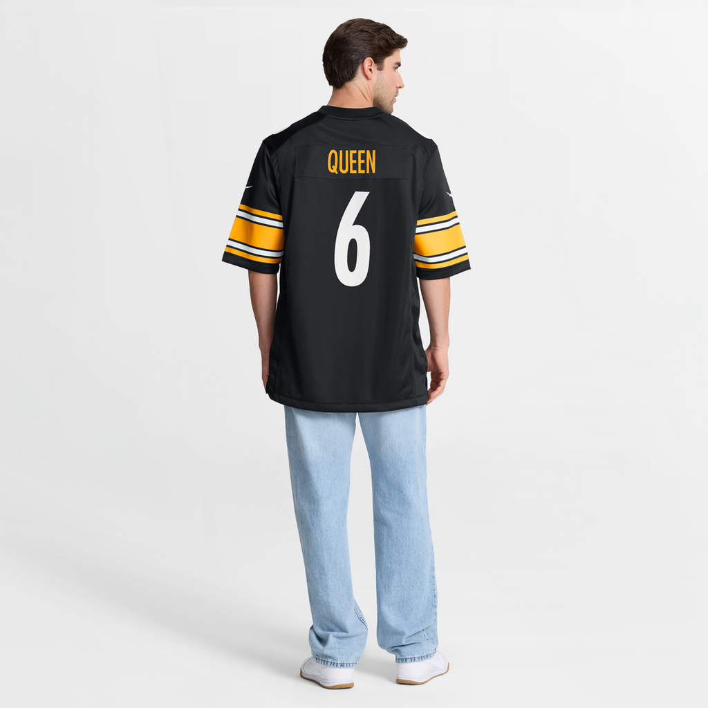 Men's Nike Pittsburgh Steelers Patrick Queen Black Game Player NFL Jersey
