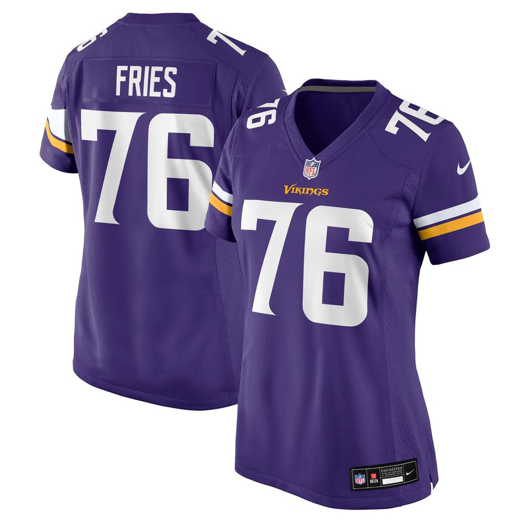 Women's Nike Minnesota Vikings Will Fries Purple Team Game NFL Jersey