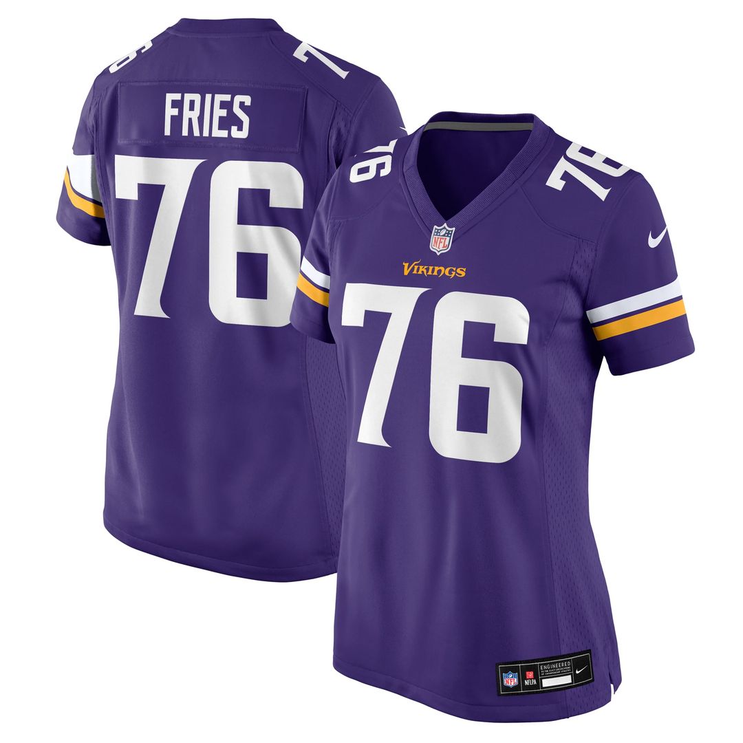 Women's Nike Minnesota Vikings Will Fries Purple Team Game NFL Jersey
