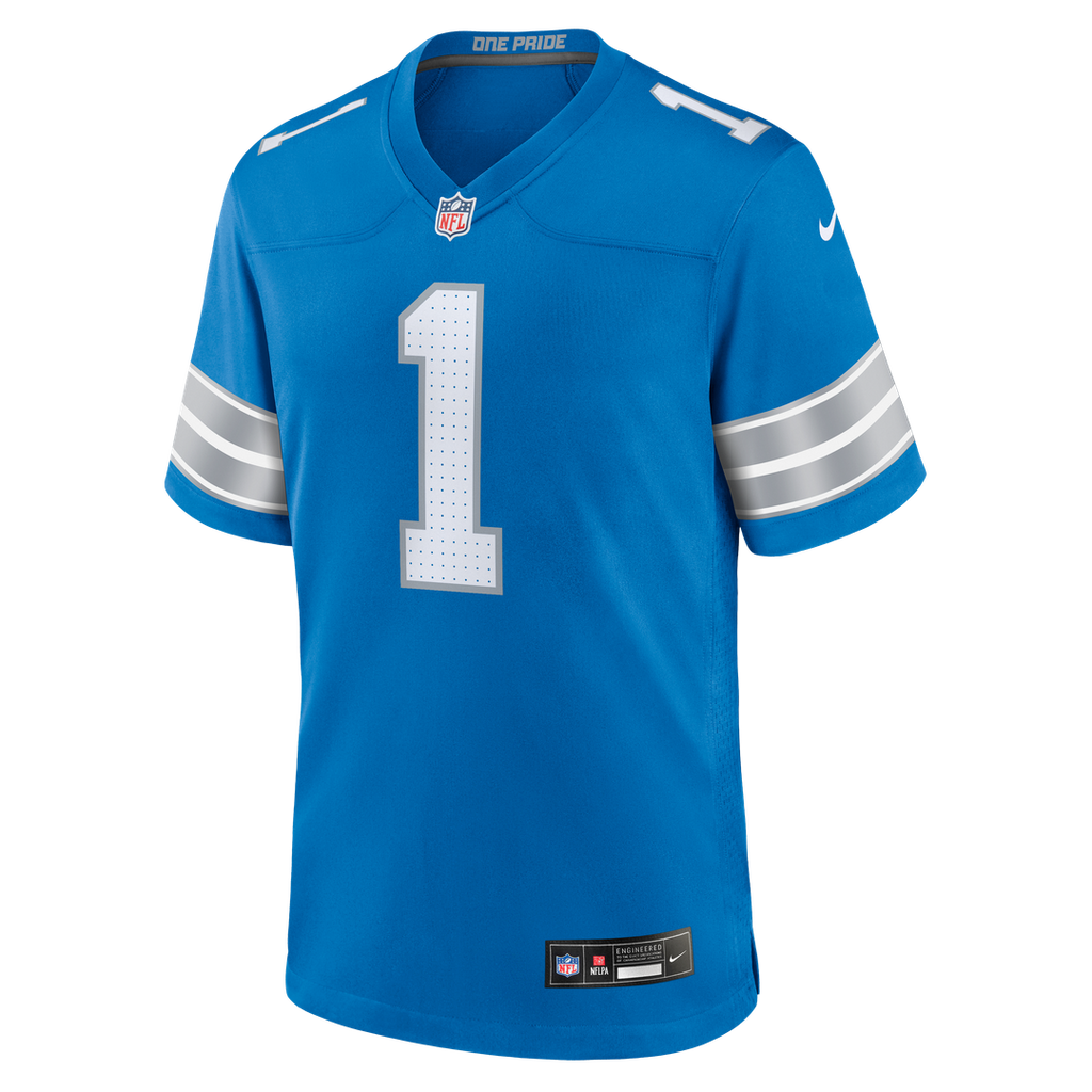 Men's Nike Detroit Lions Blake Miller Blue 2026 NFL Draft First Round Pick No. 17 Team Game NFL Jersey