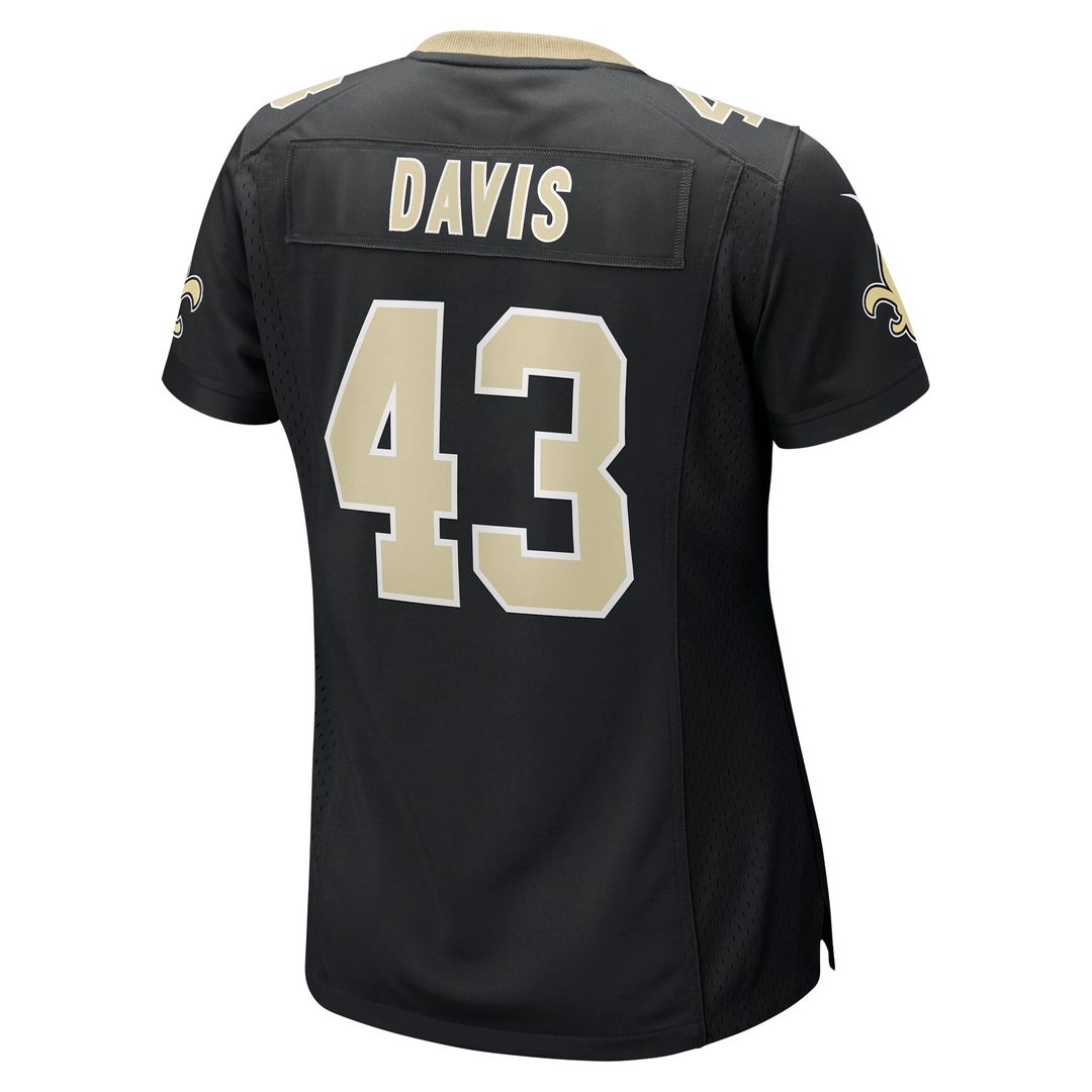 Women's Nike New Orleans Saints Michael Davis Black Team Game NFL Jersey