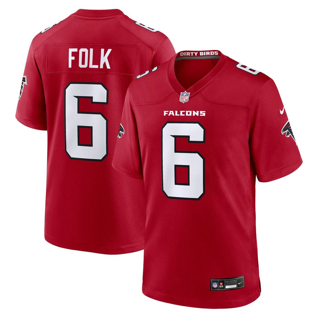 Men's Nike Atlanta Falcons Nick Folk Red Team Game NFL Jersey