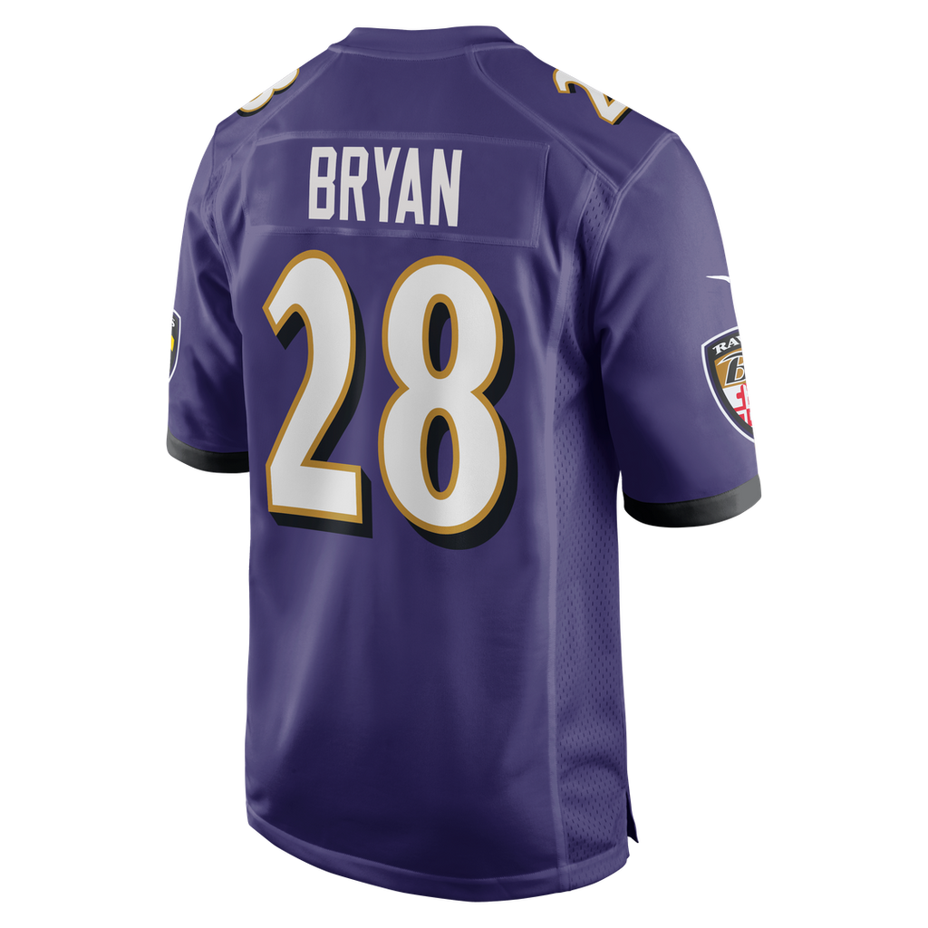Men's Nike Baltimore Ravens Taven Bryan Purple Team Game NFL Jersey