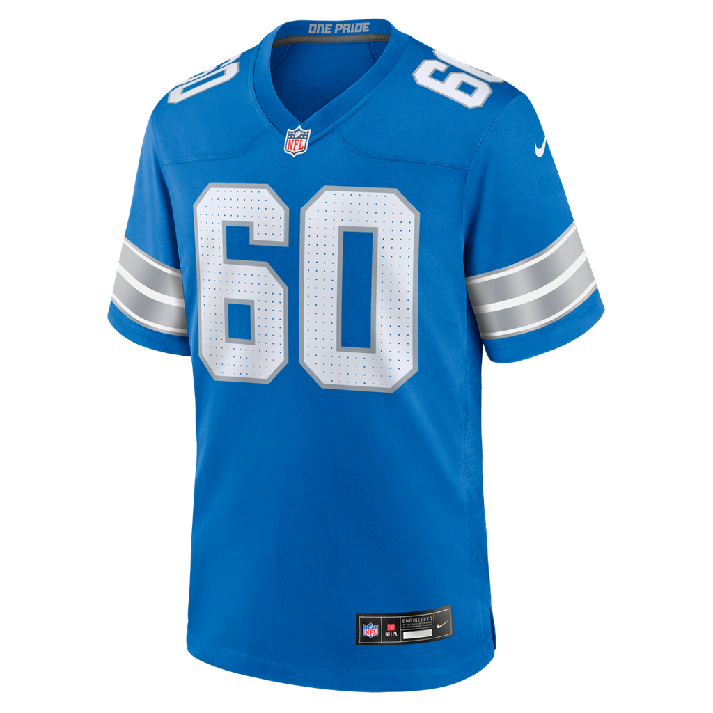 Men's Nike Detroit Lions Graham Glasgow Blue Team Game NFL Jersey