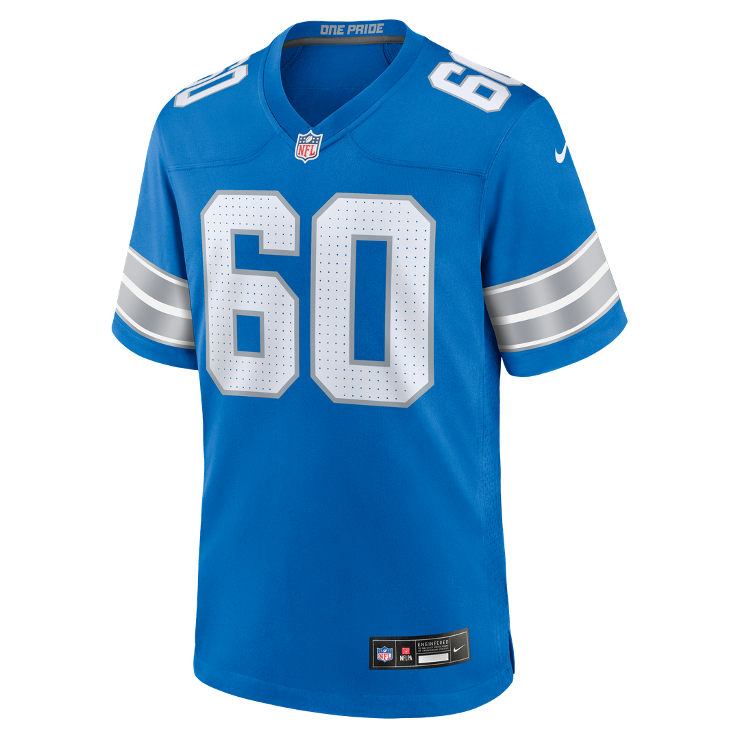 Men's Nike Detroit Lions Graham Glasgow Blue Team Game NFL Jersey