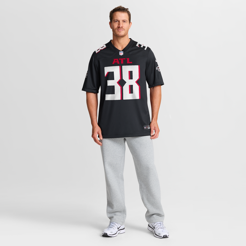 Men's Nike Atlanta Falcons Nathan Carter Black Team Game NFL Jersey