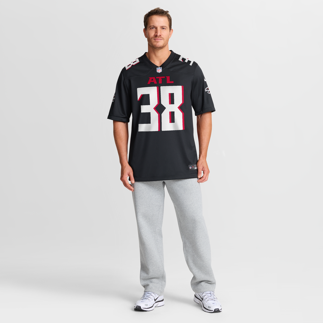 Men's Nike Atlanta Falcons Nathan Carter Black Team Game NFL Jersey