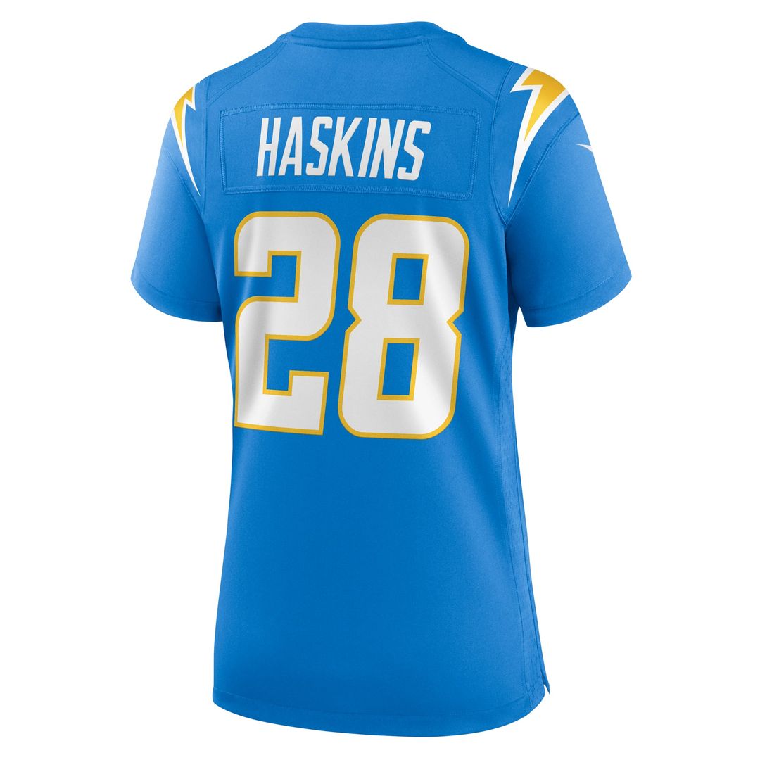 Women's Nike Los Angeles Chargers Hassan Haskins Powder Blue Game NFL Jersey