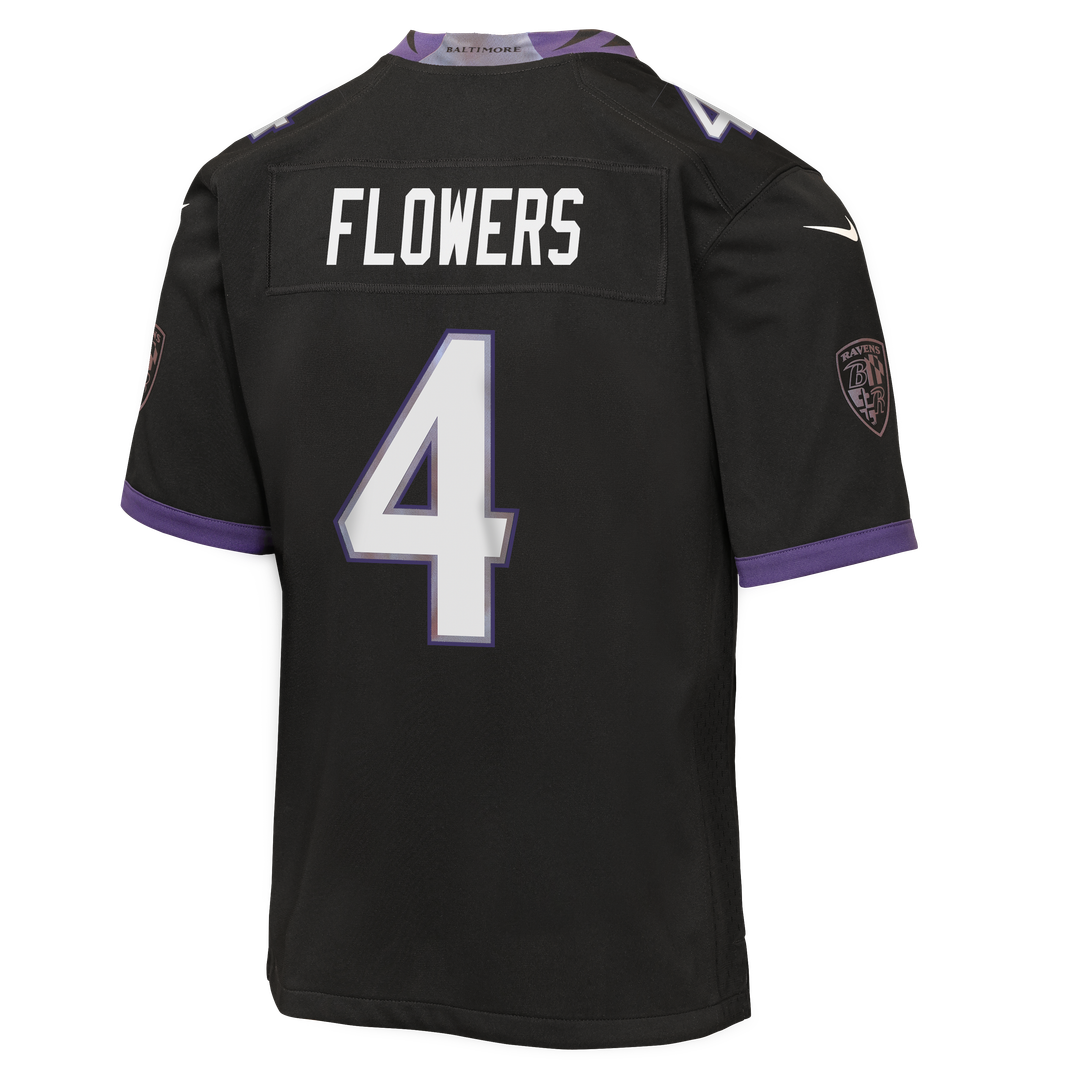 Youth Nike Baltimore Ravens Zay Flowers Black Alternate Game NFL Jersey