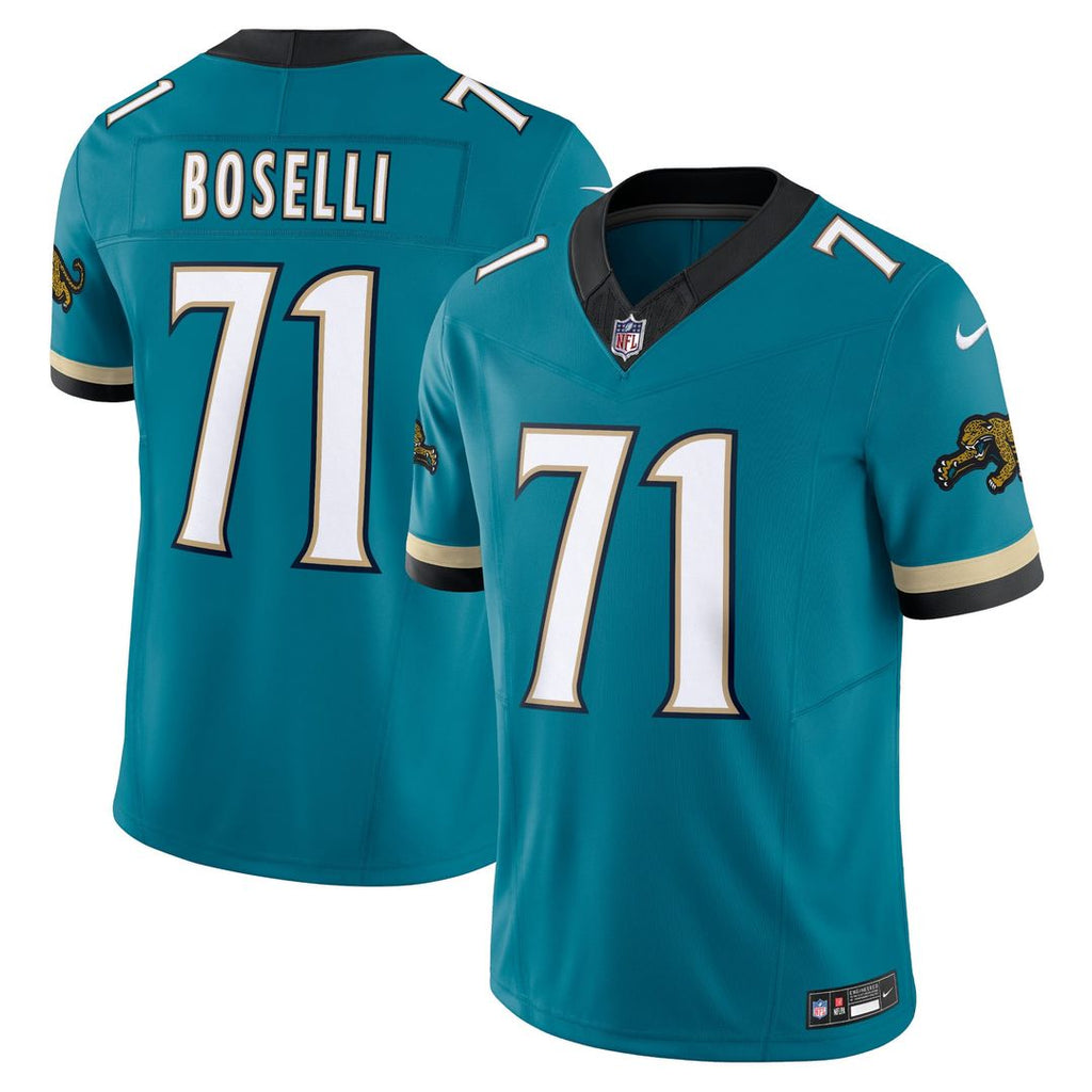 Men's Nike Jacksonville Jaguars Tony Boselli Teal Prowler Throwback Vapor F.U.S.E. Limited Retired Player NFL Jersey