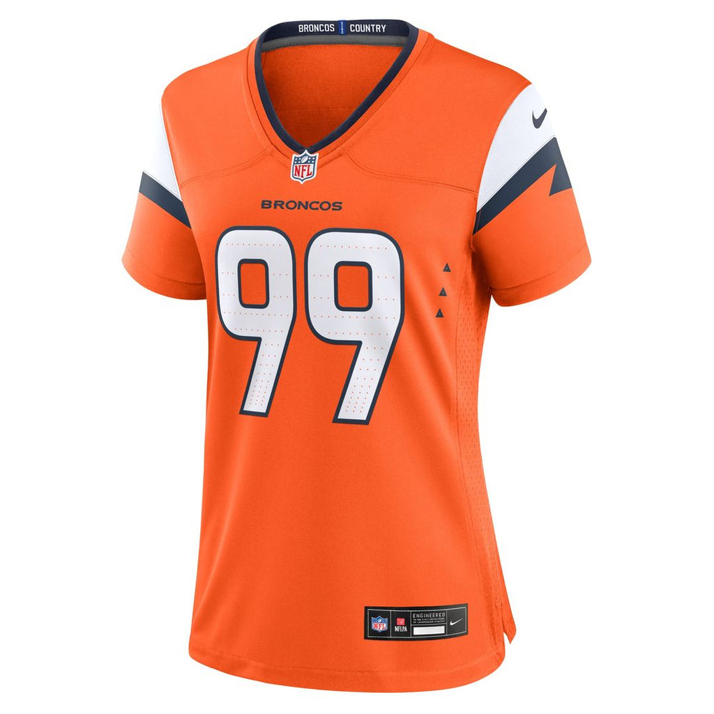 Women's Nike Denver Broncos Zach Allen Orange Team Game NFL Jersey
