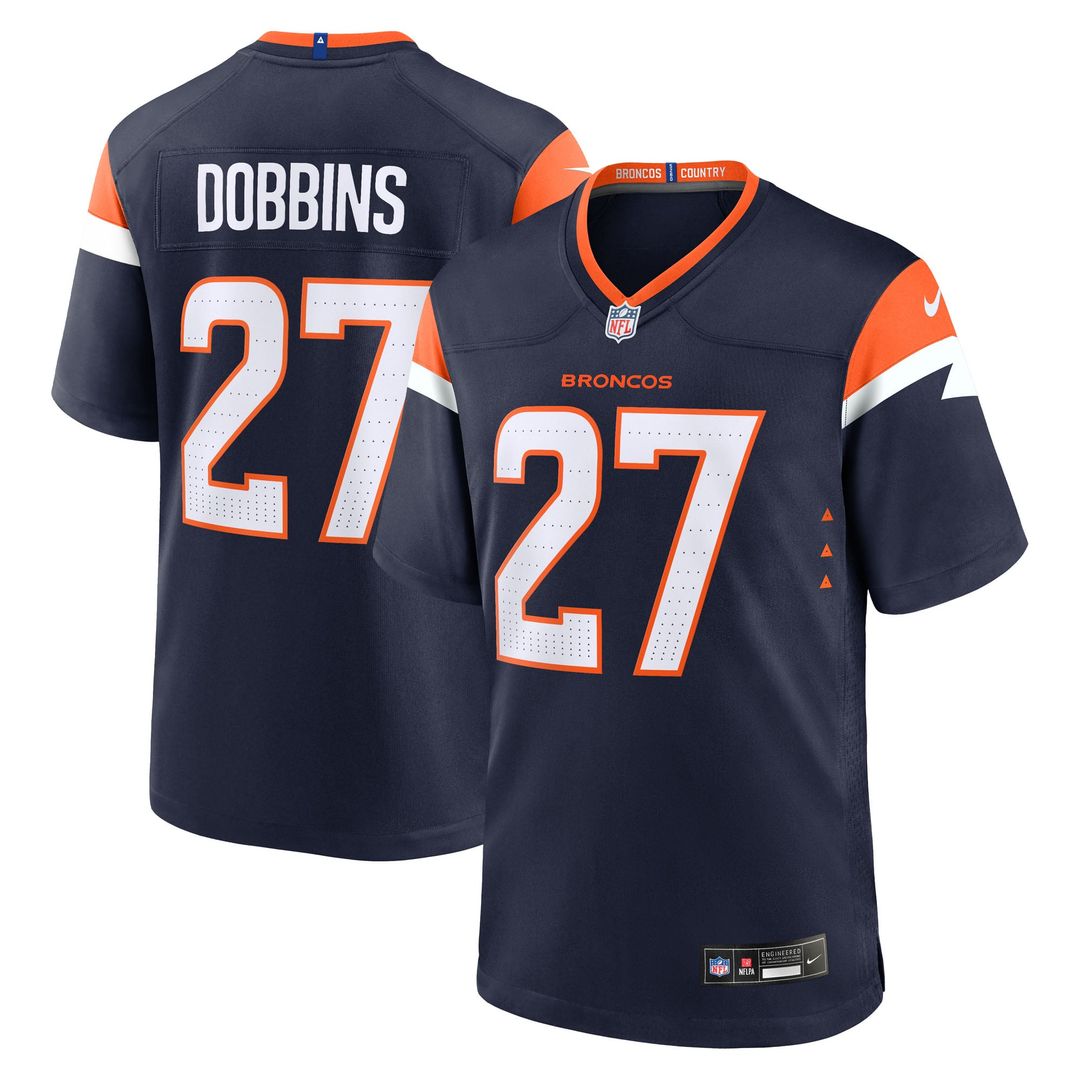 Men's Nike Denver Broncos J.K. Dobbins Orange Team Game NFL Jersey