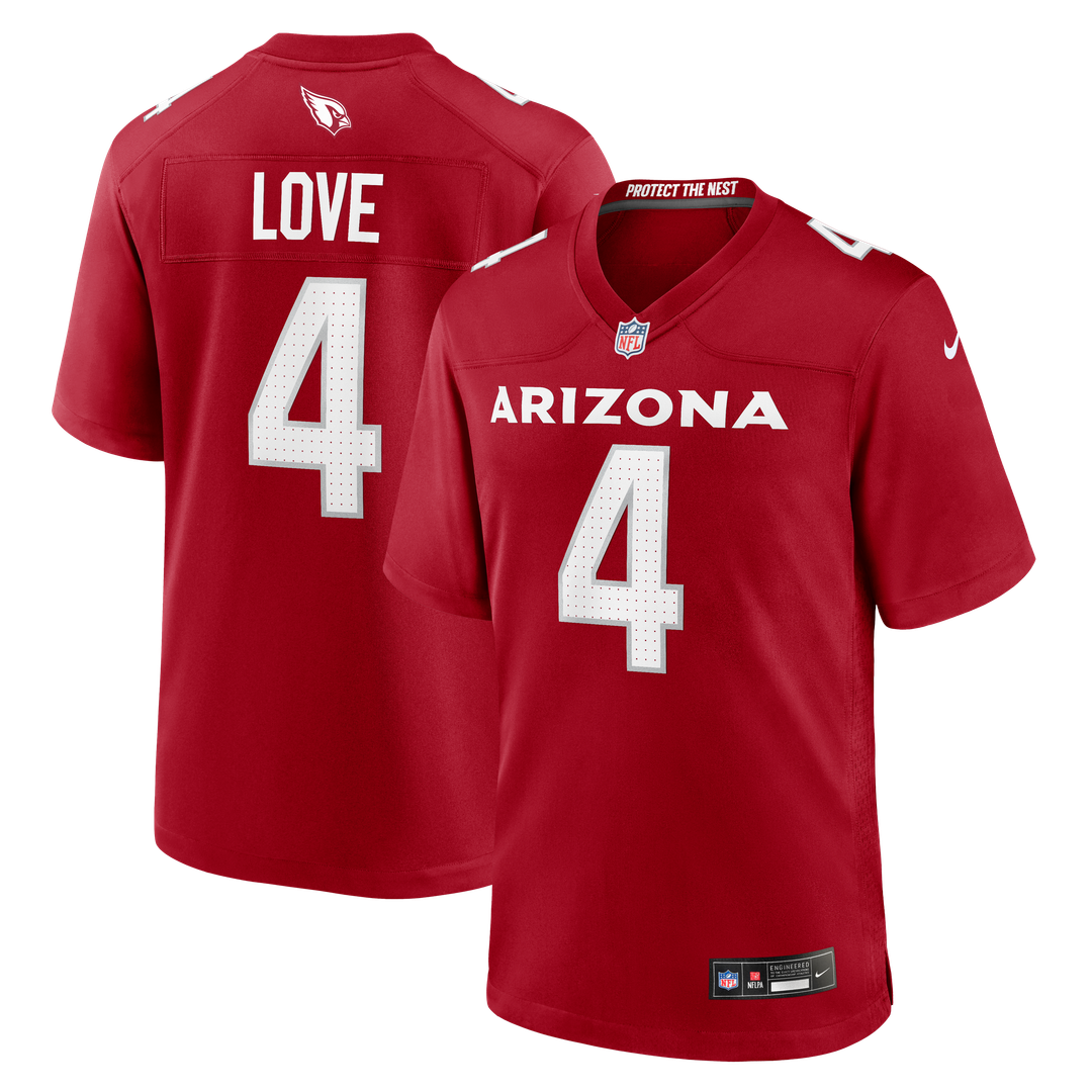 Men's Nike Arizona Cardinals Jeremiyah Love Cardinal 2026 NFL Draft First Round Pick No. 3 Team Game NFL Jersey
