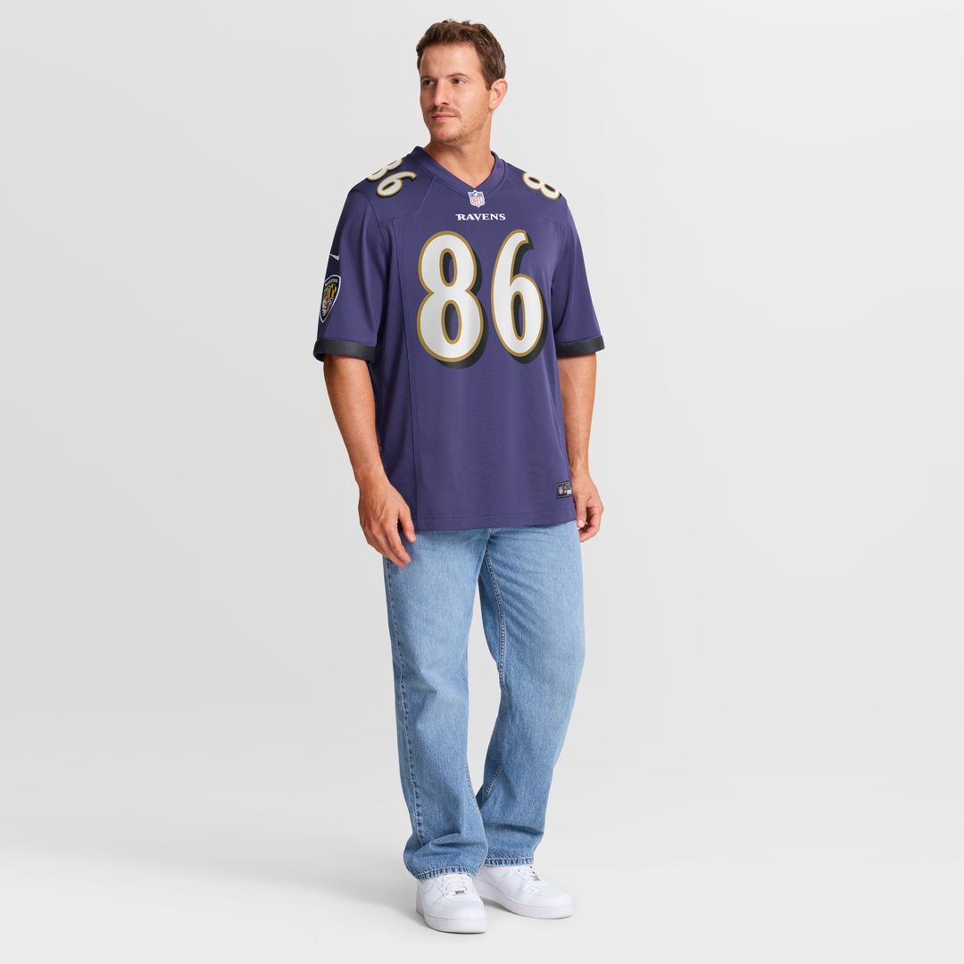 Men's Nike Baltimore Ravens Cornelius Johnson Purple Team Game NFL Jersey