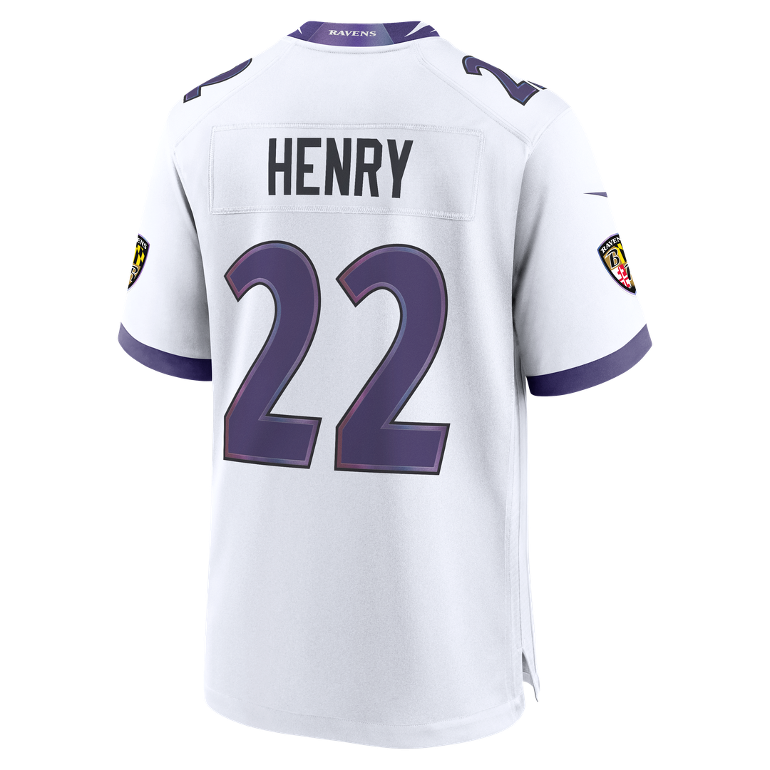 Men's Nike Baltimore Ravens Derrick Henry White Game NFL Jersey