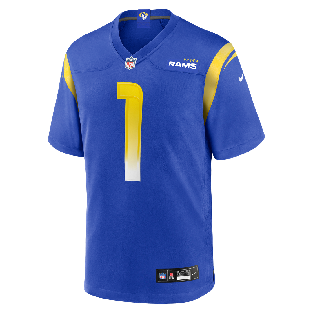 Men's Nike Los Angeles Rams Number 1 Groom Royal Game NFL Jersey