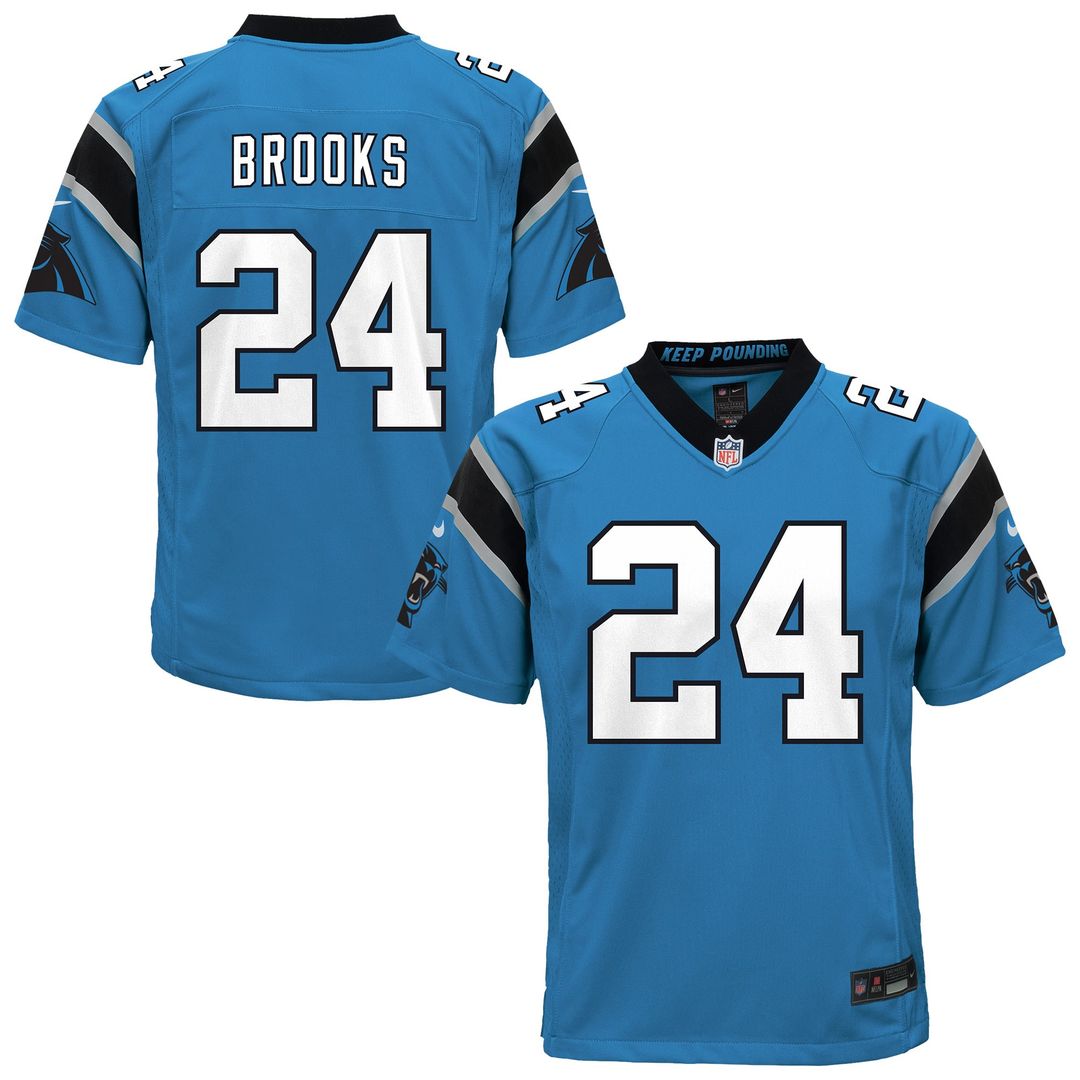 Youth Nike Carolina Panthers Jonathon Brooks Blue Game NFL Jersey